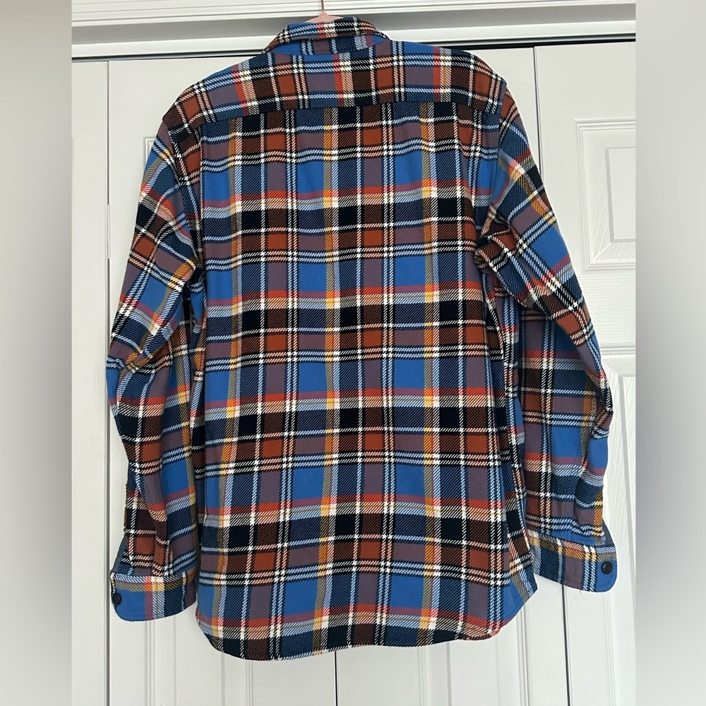 LANDS' END Men's Traditional Fit Plaid Flannel Button Down L 42-44 CabinCore - Picture 2 of 11